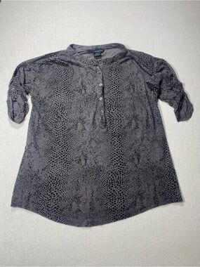 Calvin Klein Jeans Black & Gray Animal-Print small blouse